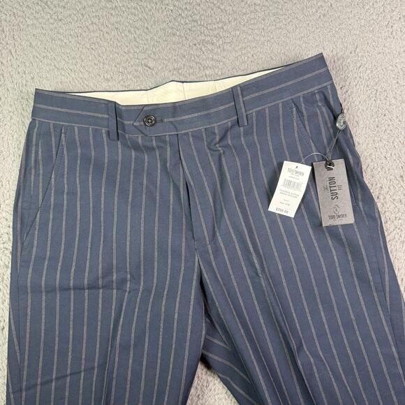 Todd Snyder Pinstripe Sutton Dress Suit Trousers Pants Men 31x32 Navy Wool Blend